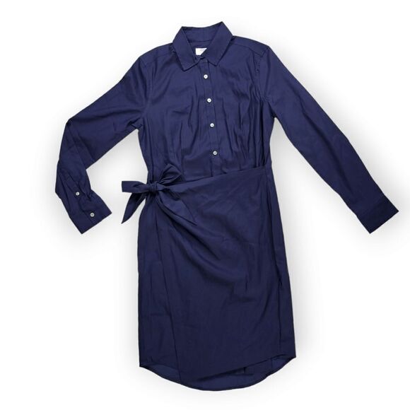 UNTUCKit Dresses & Skirts - UNTUCKit Navy Blue Amelia Wrap Button Down Dress Women's‎ Size 2